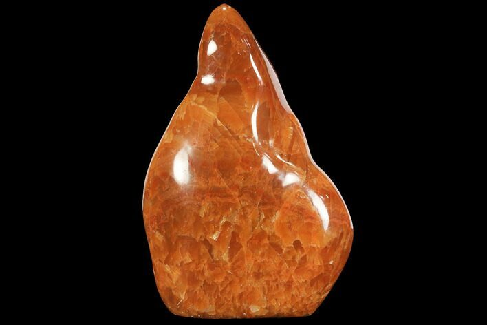 Free-Standing, Polished, Orange Calcite - Madagascar #109634